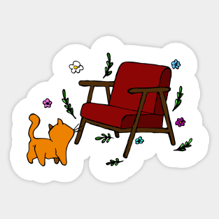 Cat and chair Sticker